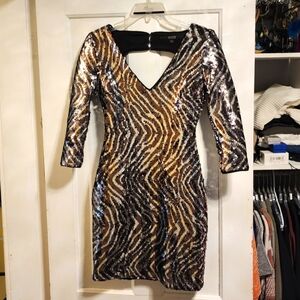 Silver sequins mini dress